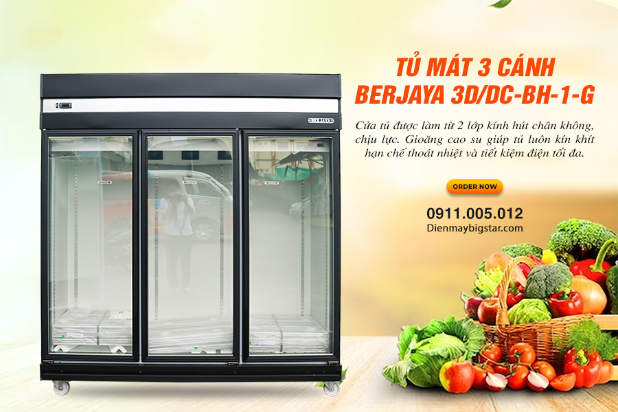 Tủ mát Berjaya 1m8 3D/DC-BH-1-G