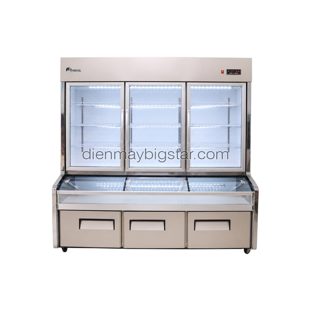 Tủ trưng bày siêu thị 3 chế độ sưởi kính 2m R3C-2000F