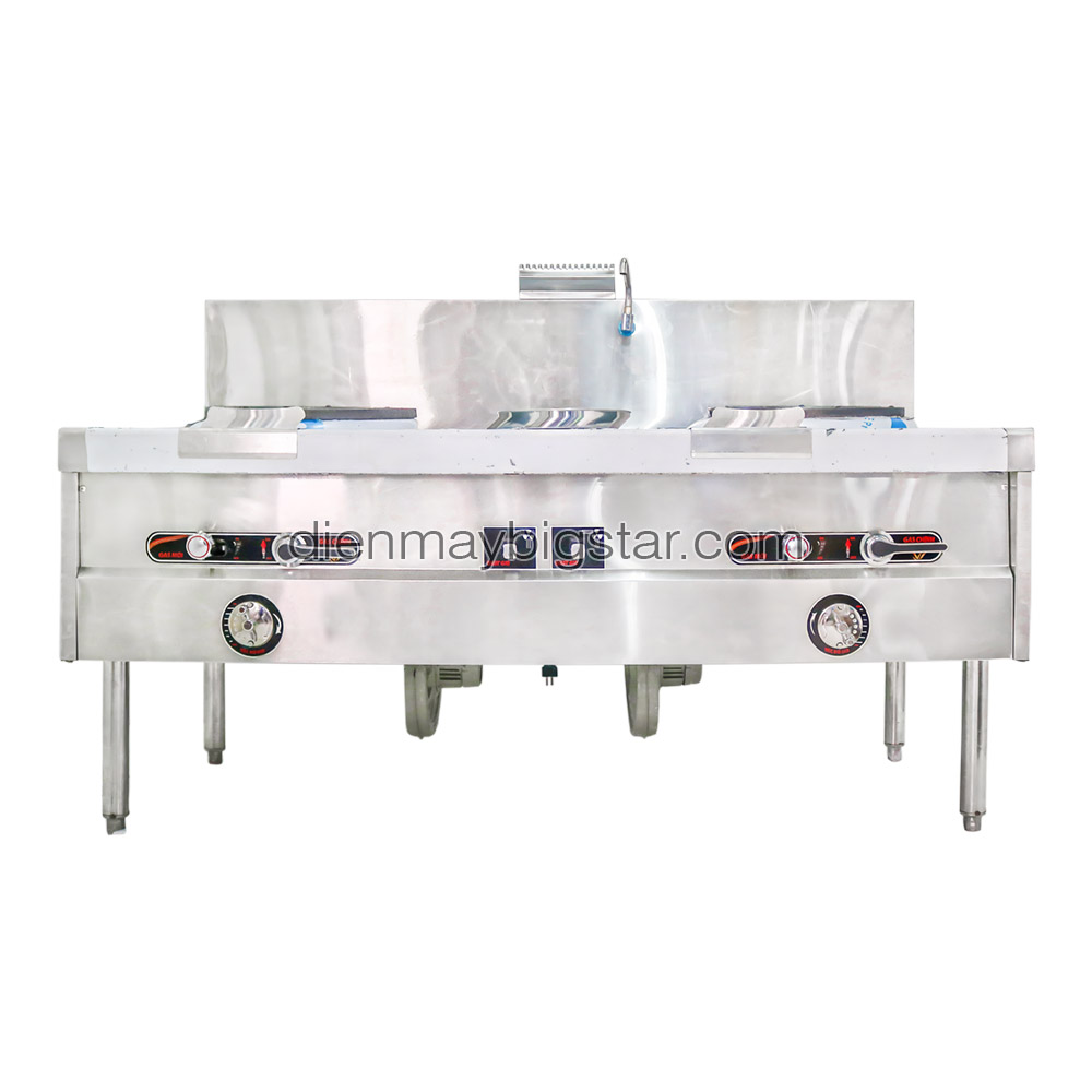Bếp Á công nghiệp 2 họng dùng gas có vòi nước