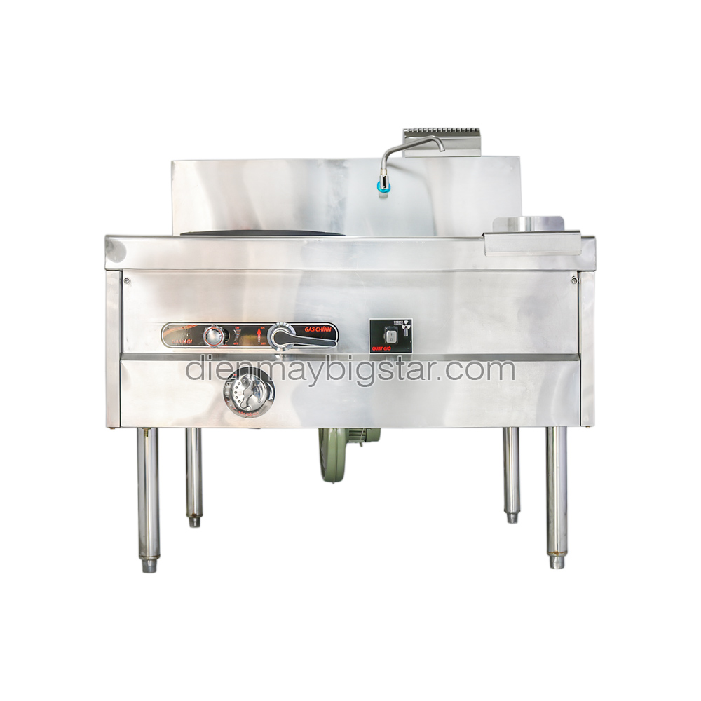 Bếp á đơn có quạt thổi họng gang đất mồi lửa